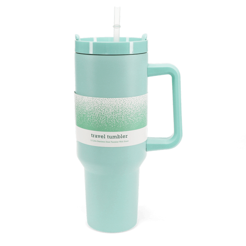 Rex London Travel Tumbler With Handle 1.2Ltr - Eggshell Blue