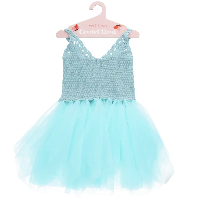 Rex Children's Crochet dress (5-6 years) - Aqua blue