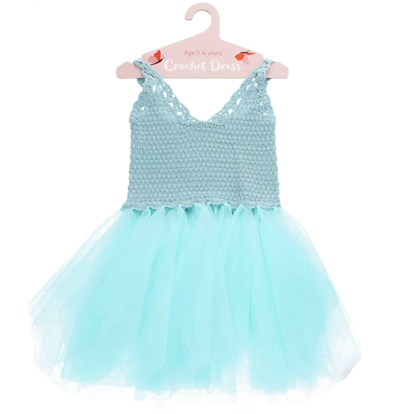 Rex Children's Crochet dress (5-6 years) - Aqua blue