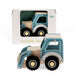 Rex London Wooden Push Along Vehicle Toy - Digger Truck Blue