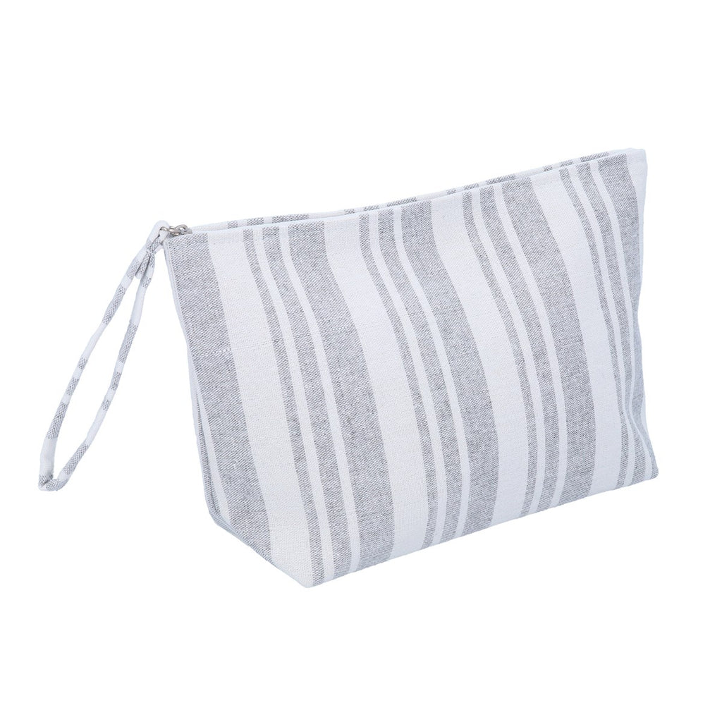 Gisela Graham Grey Stripe Fabric Washbag