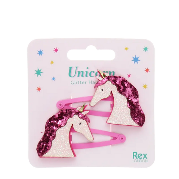 Rex London Glitter Unicorn Hair Clips