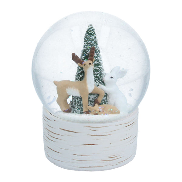Gisela Graham Woodland Animals Around Tree Christmas Snow Globe