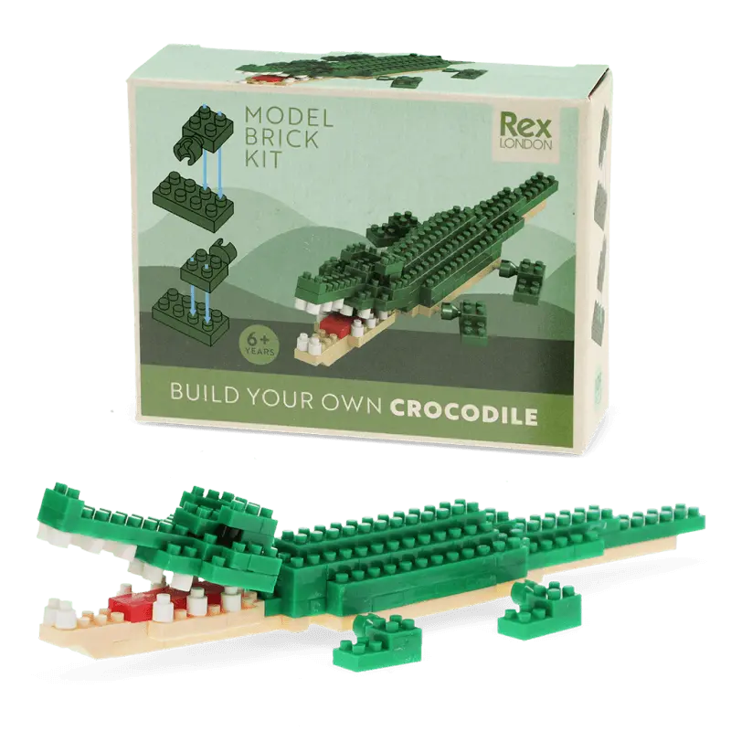 Rex London Build Your Own Animal Model Brick Kit - Crocodile