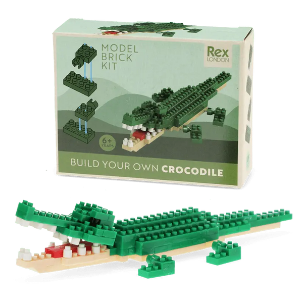 Rex London Build Your Own Animal Model Brick Kit - Crocodile