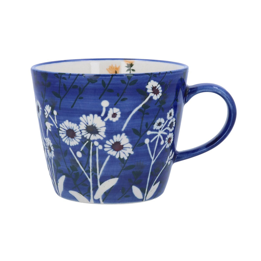Gisela Graham Ceramic Mug - Navy Wild Daisy