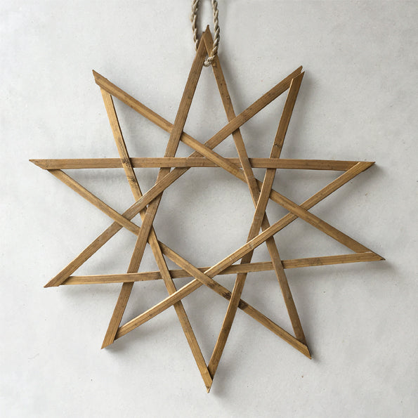 East of India Large Ten Pointed Woven Bamboo Star