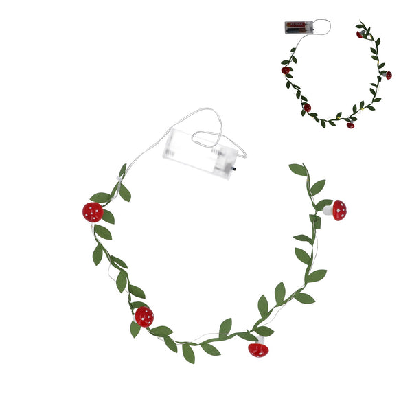 Gisela Graham Toadstool/Leaf Battery Lights Chain