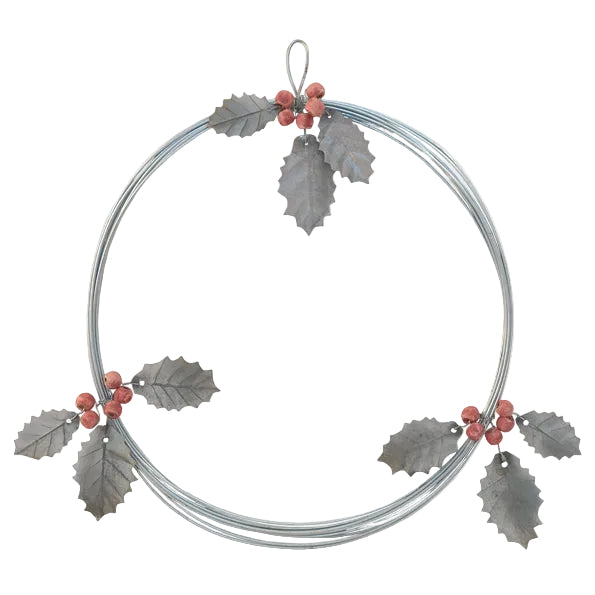 East of India Metal Wreath - Berries & Leaves