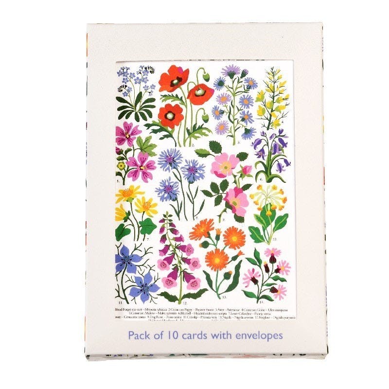 Rex London Wild Flowers Greeting Cards (Pack Of 10)