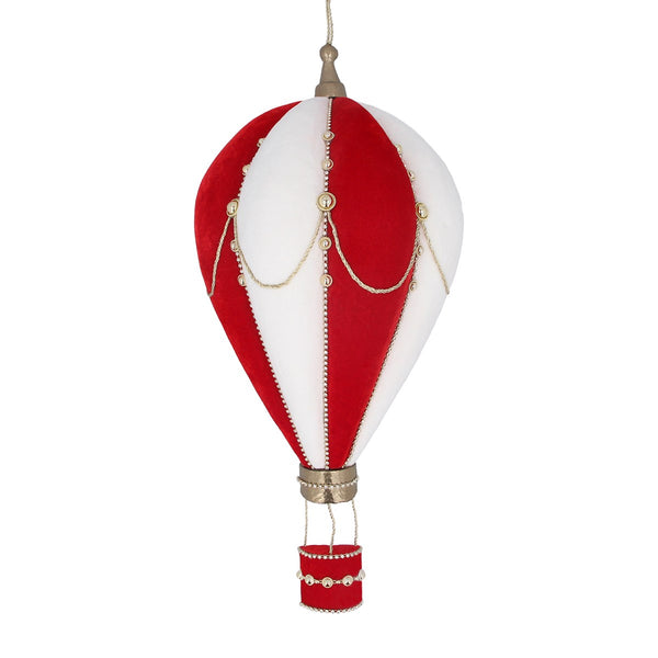 Gisela Graham Wall Plaque - Red/ White Hot Air Balloon