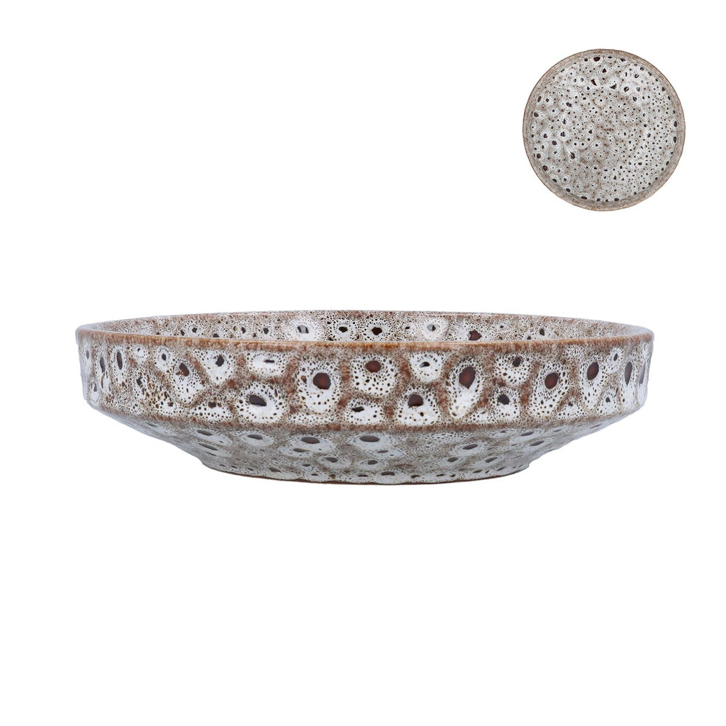 Gisela Graham Stoneware Saucer Bowl 5cm - Brown Speckled