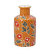 Decorative vase with floral pattern on an orange background