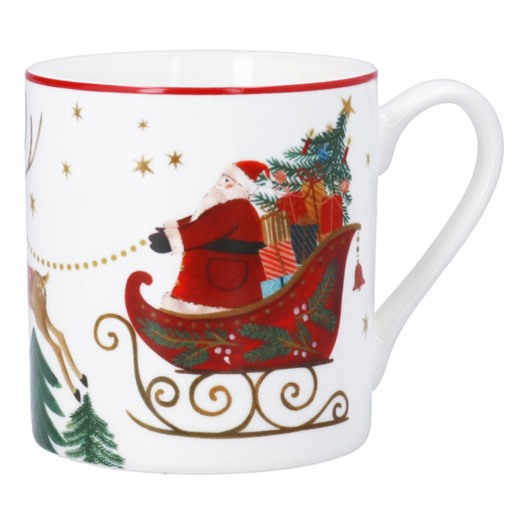 Gisela Graham Nostalgia Sleigh Bone China Mug