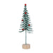 Gisela Graham Green Christmas Bristle Tree with Red Bells on Log