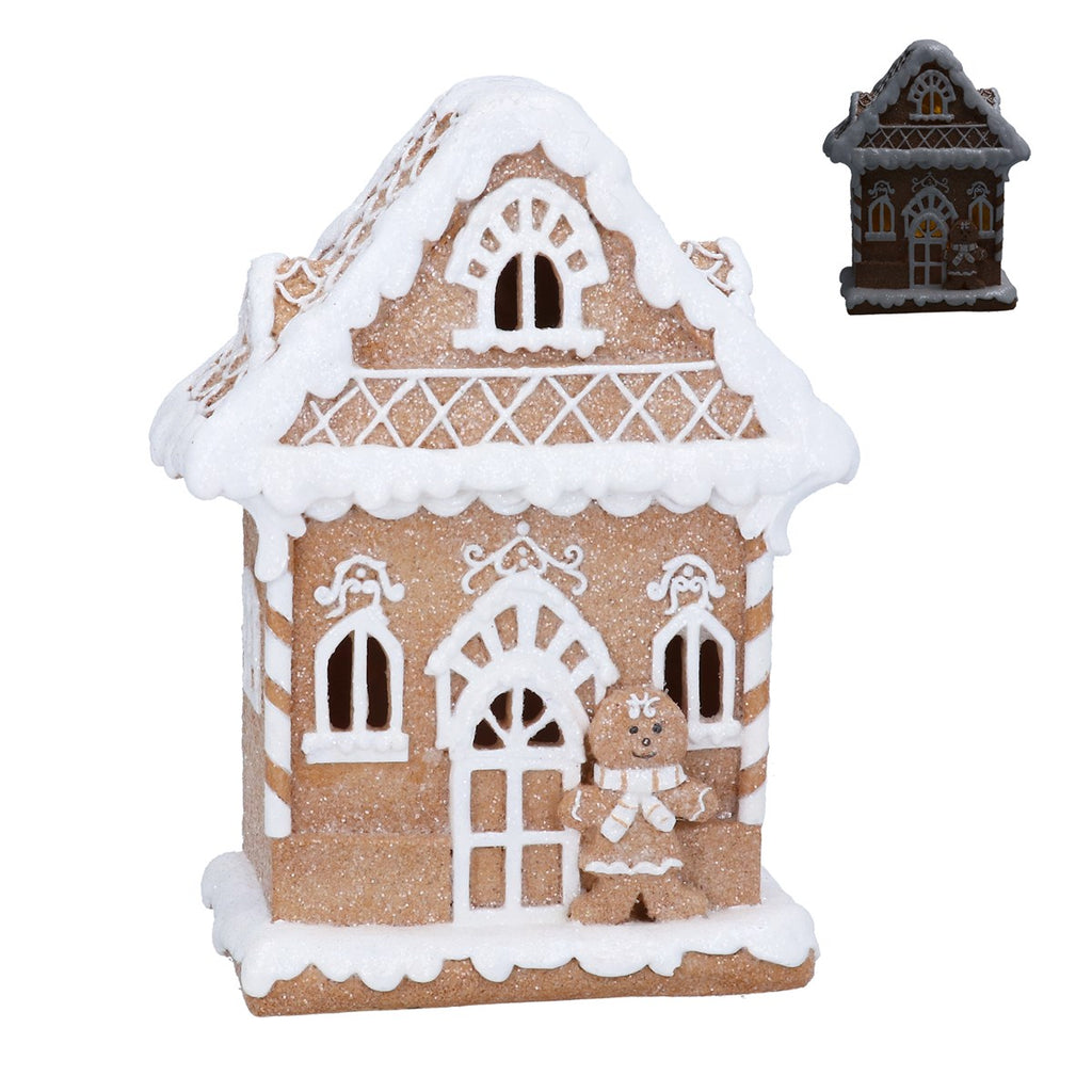 Gisela Graham Resin Orn LED Gingerbread House