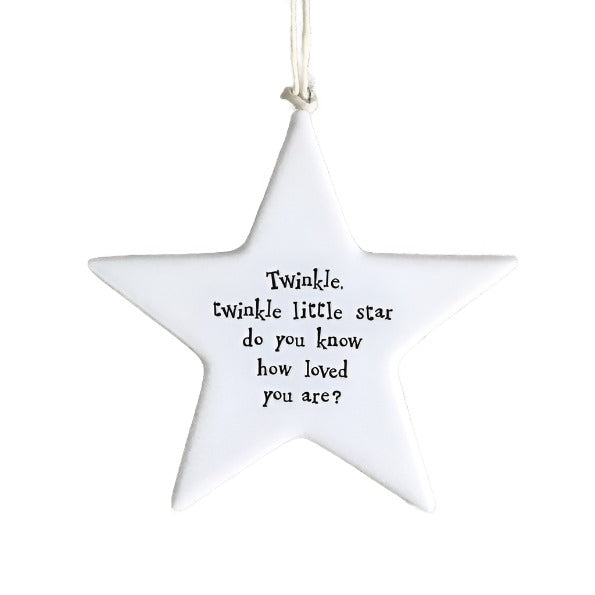 East of India Porcelain Star - Twinkle Twinkle