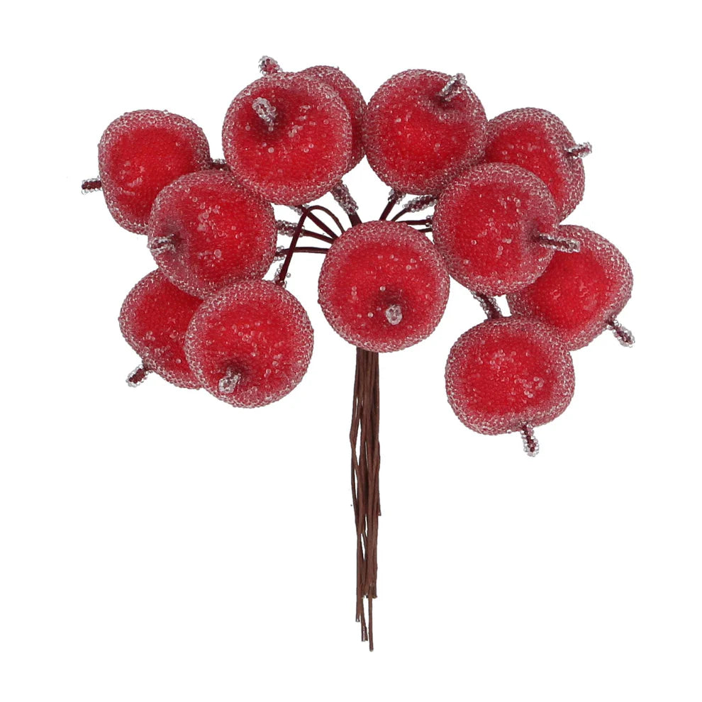 Gisela Graham Frosted Red Mini Apple Bunch