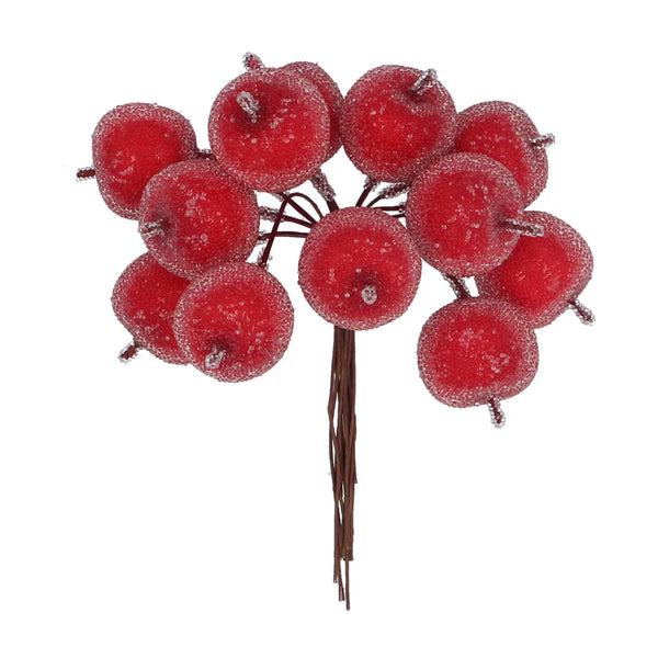 Gisela Graham Frosted Red Mini Apple Bunch