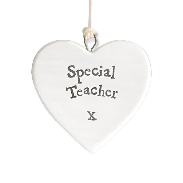 East of India Porcelain Heart - Special Teacher