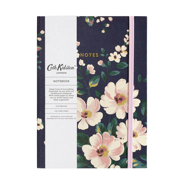 Ohh Deer Ohh Deer Cath Kidston Autumn Navy Floral Clothbound Notebook A5