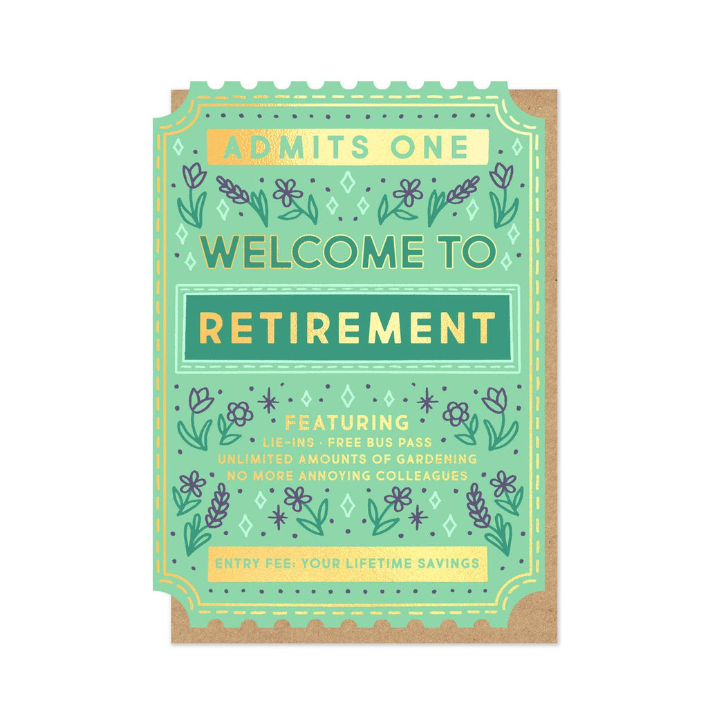 Stormy Knight Welcome To Retirement Card, Funny Card, Vintage Ticket