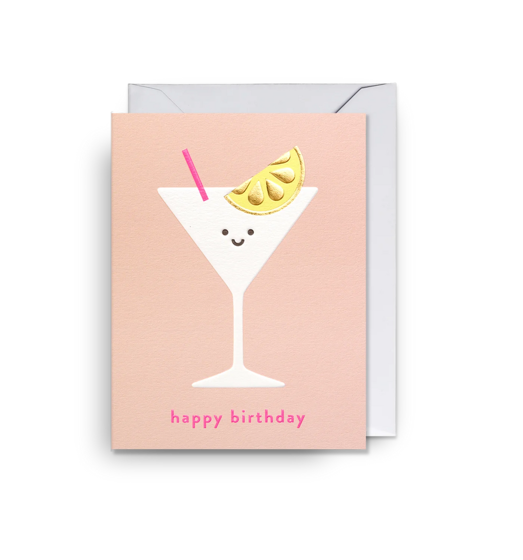 Lagom Design Happy Birthday Cocktail Mini Card
