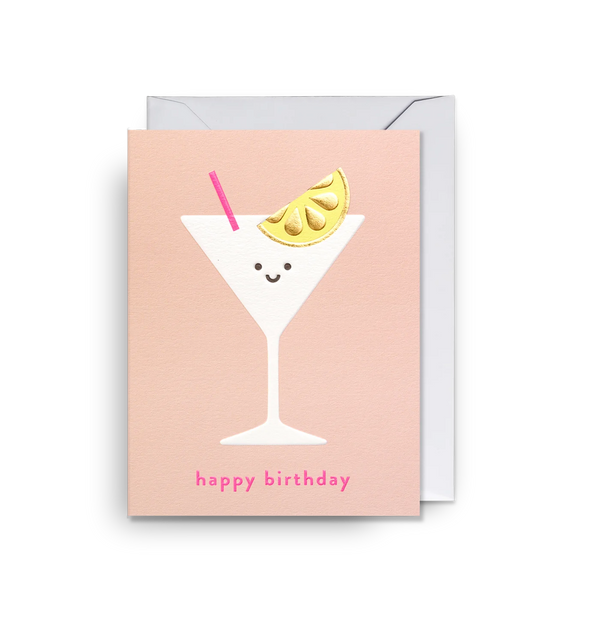 Lagom Design Happy Birthday Cocktail Mini Card