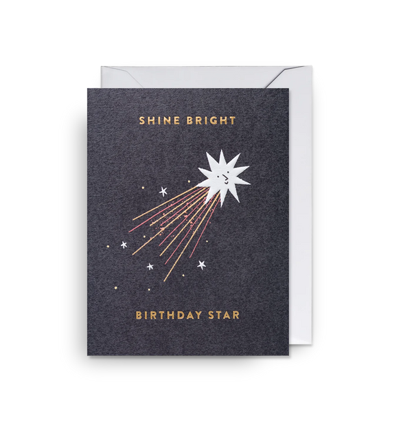 Lagom Design Shine Bright Shooting Star Mini Birthday Card