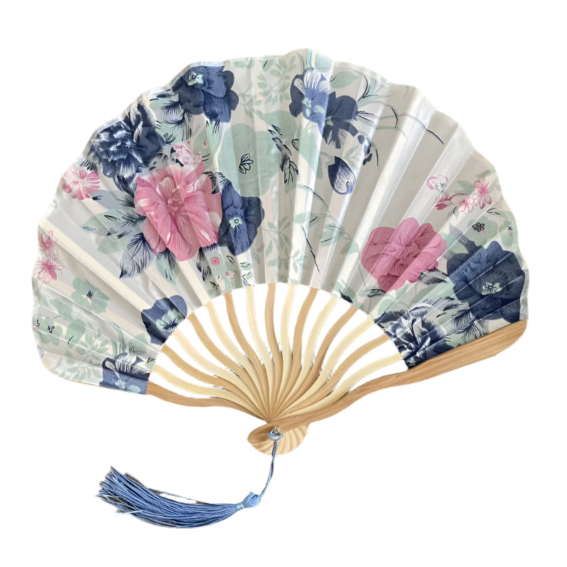 Floral Blooms Satin Fan