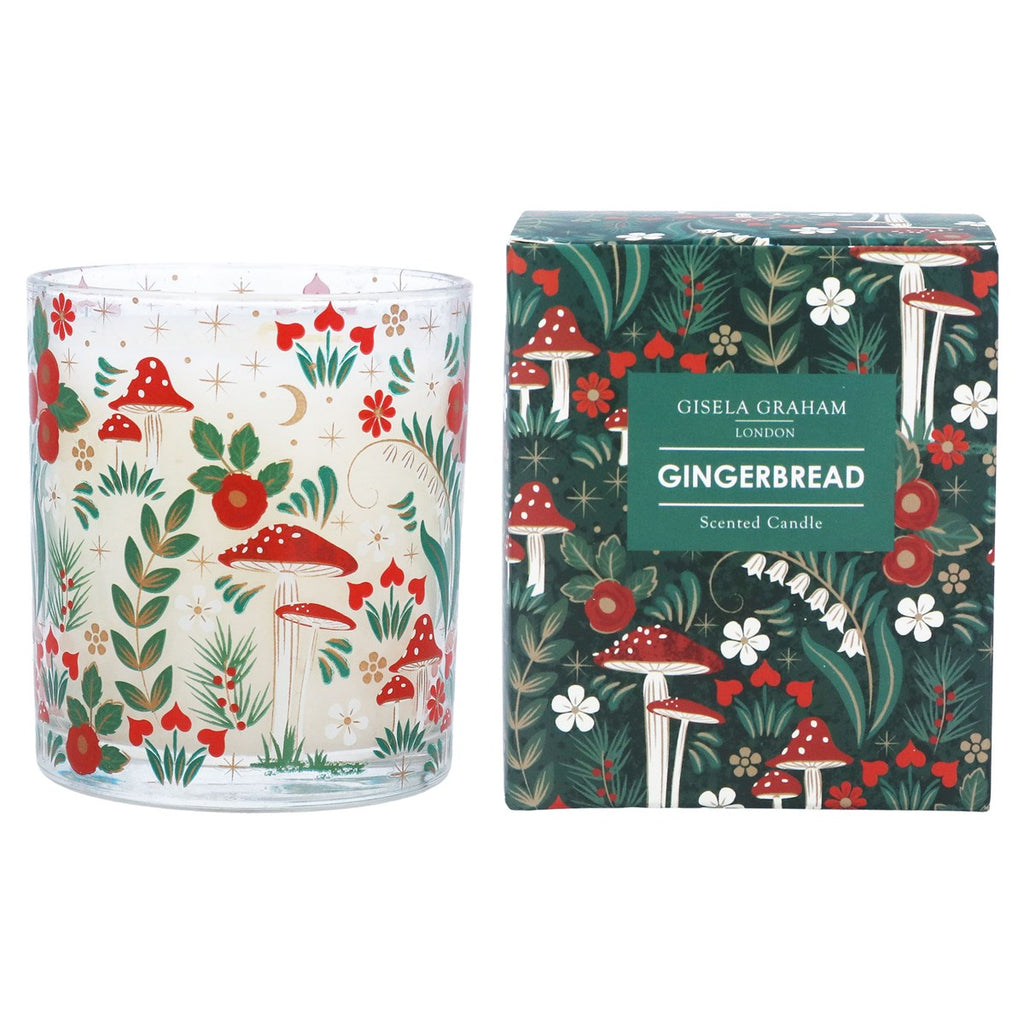 Gisela Graham Boxed Gingerbread Scented Candle - Toadstools