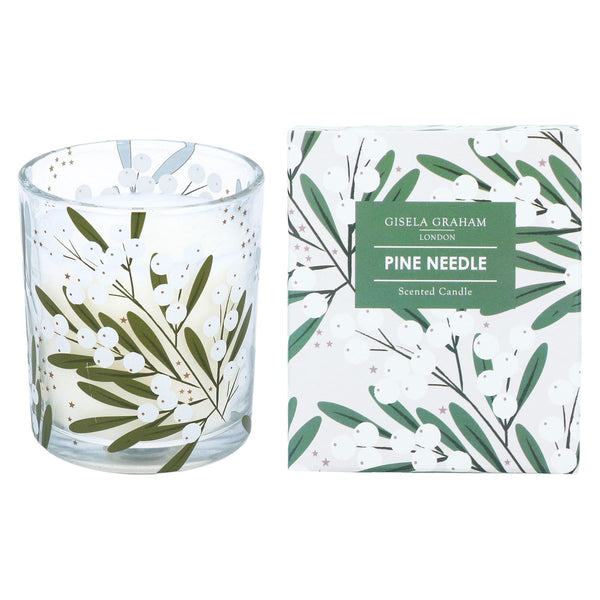 Gisela Graham Boxed Pine Needle Scented Candle - Mistletoe