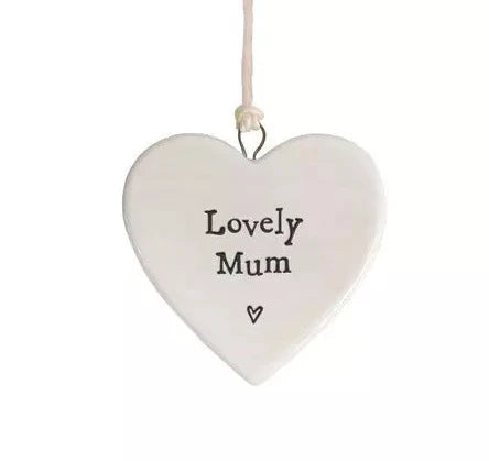 East of India Porcelain Heart Sign - Lovely Mum