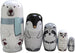Winter Russian Nesting Dolls Set of 5