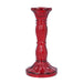 Gisela Graham Glass Candlestick - Red Moulded