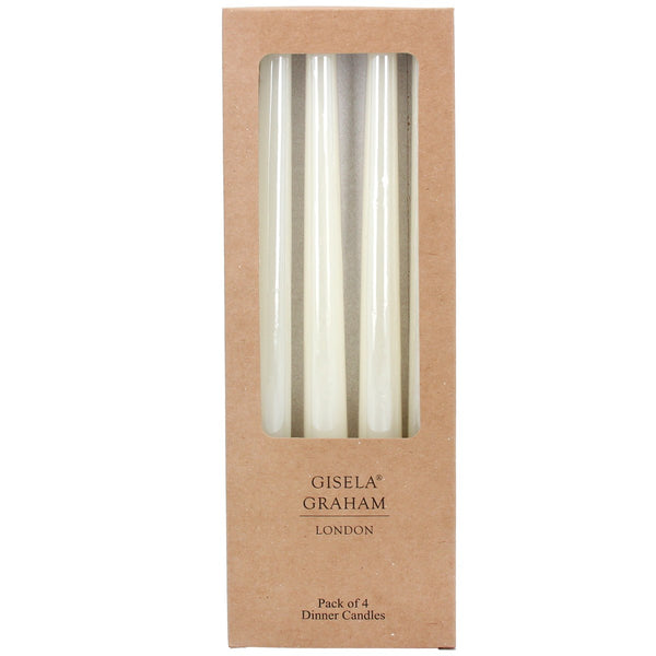 Gisela Graham Box of 4 Taper Candle 25cm - Cream