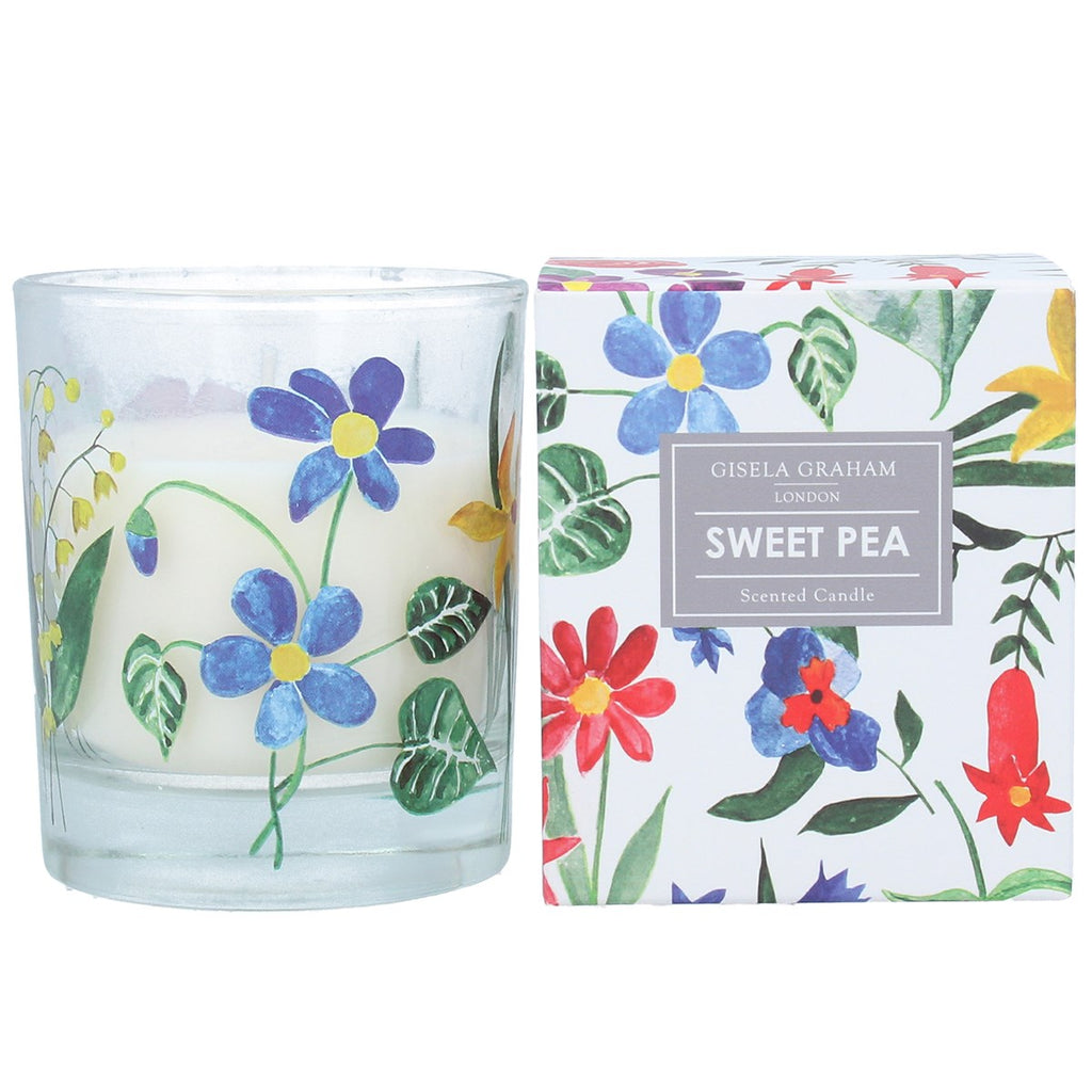 Gisela Graham Colour Pop Flowers Scented Boxed Candle Pot - Sweet Pea