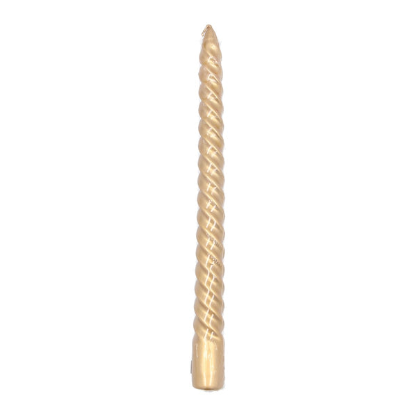 Gisela Graham Taper Candle 25cm - Gold Twist