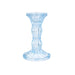 Gisela Graham Pastel Blue Moulded Glass Candlestick, Small