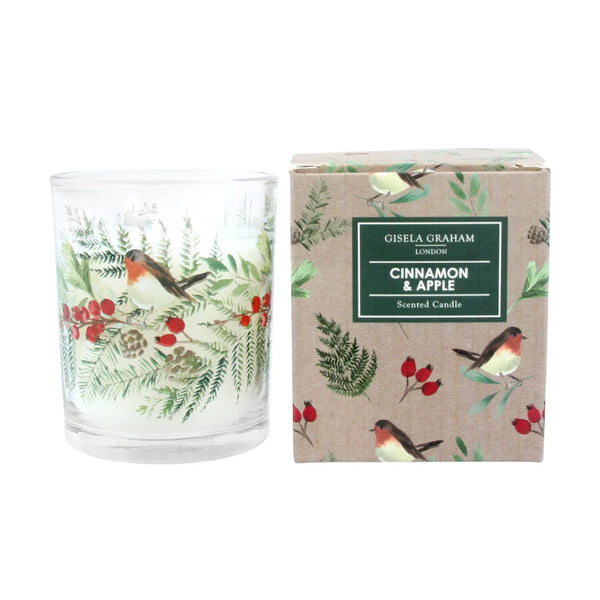 Gisela Graham Robin and Rosehip Design Scented Christmas Candle