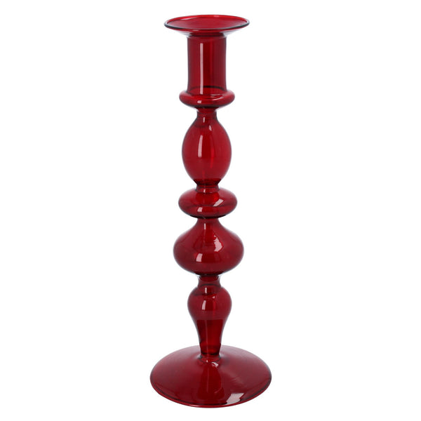 Gisela Graham Dark Red Piped Taper Candle Holder