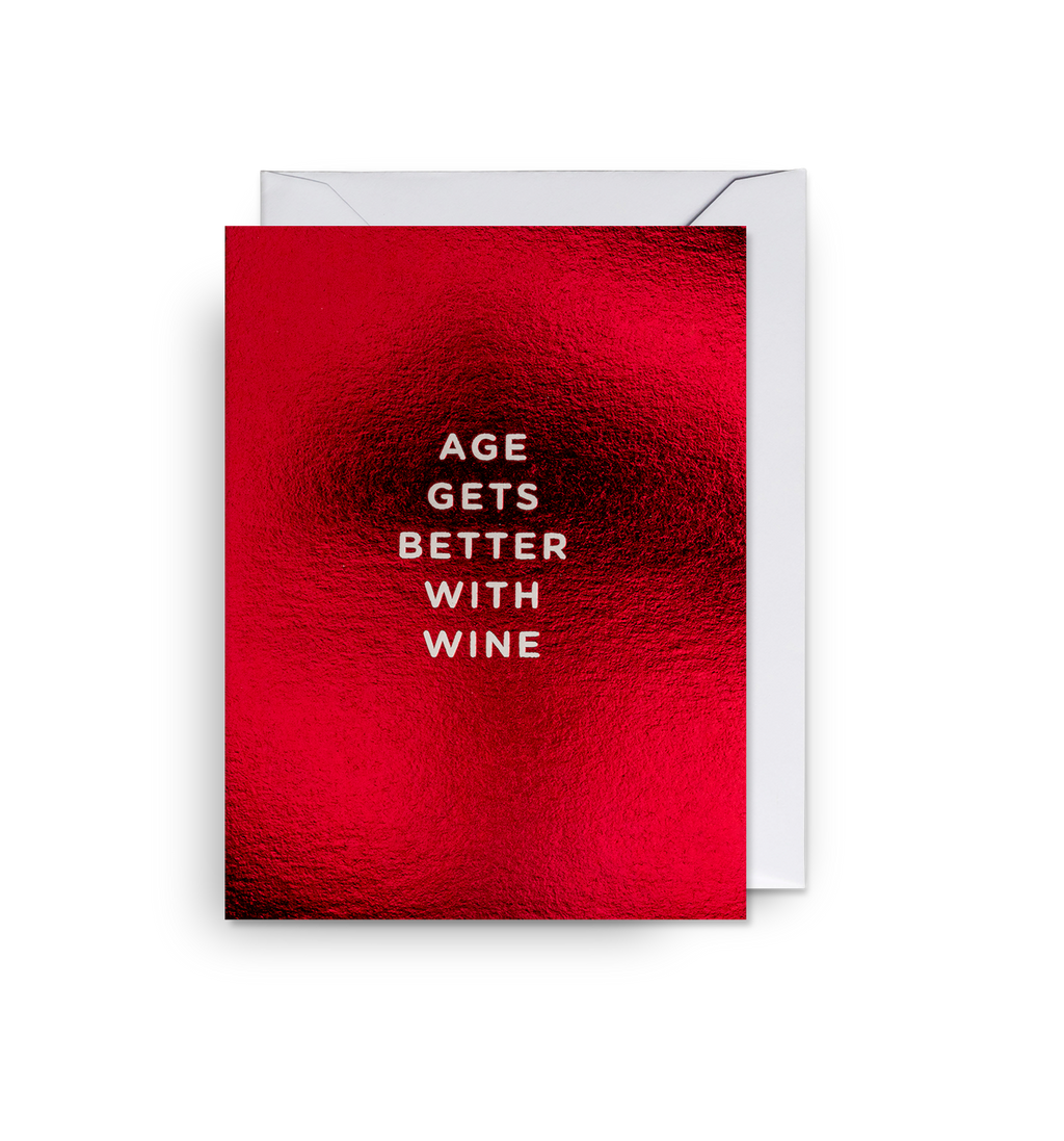 Lagom Design Age Gets Better with Wine Birthday Card - Mini Card