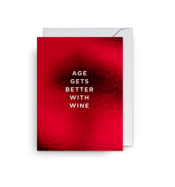 Lagom Design Age Gets Better with Wine Birthday Card - Mini Card