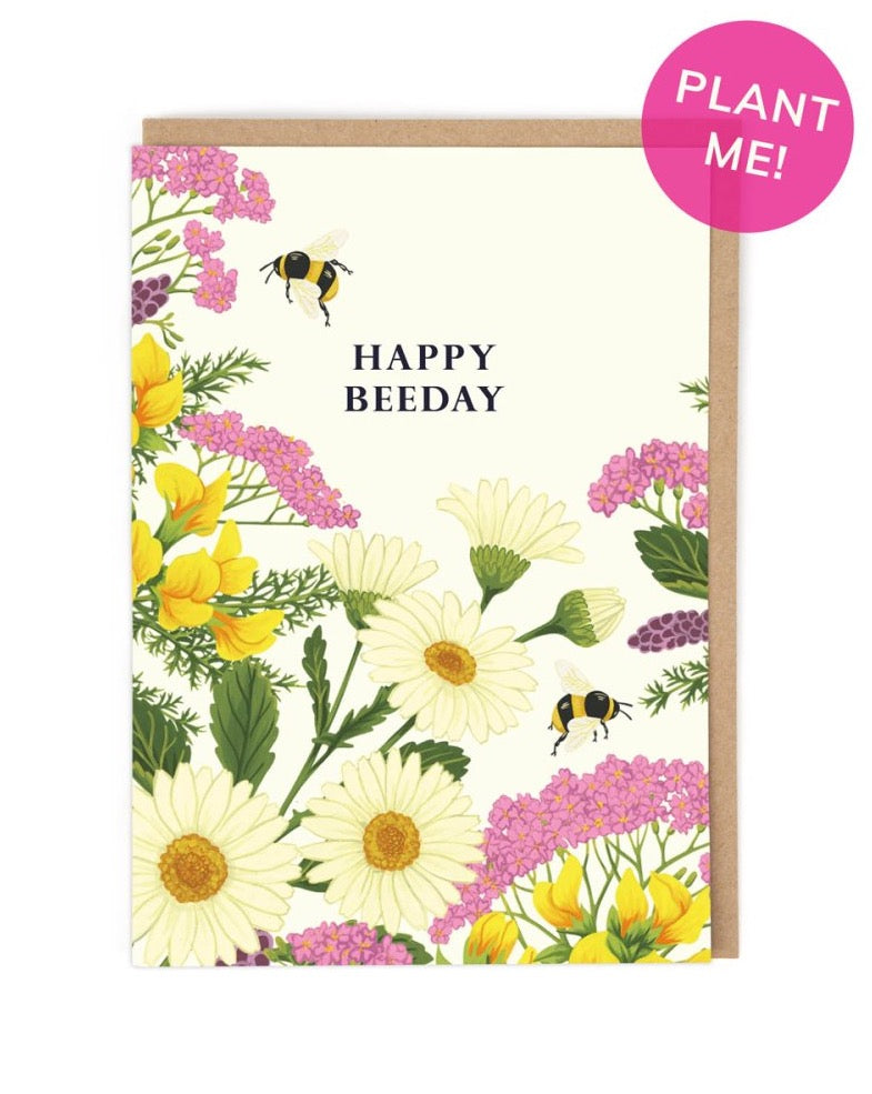 Cath Tate Happy Beeday Birthday Plantable Seed Card