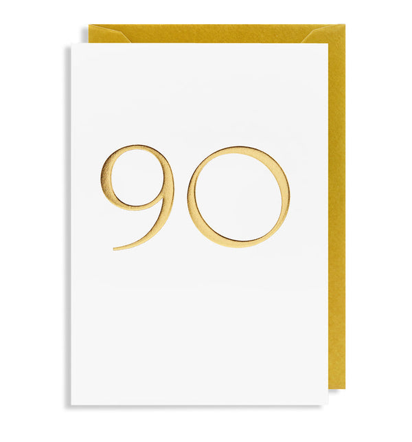 Age 90 Gold Greetings Card - Lagom Design