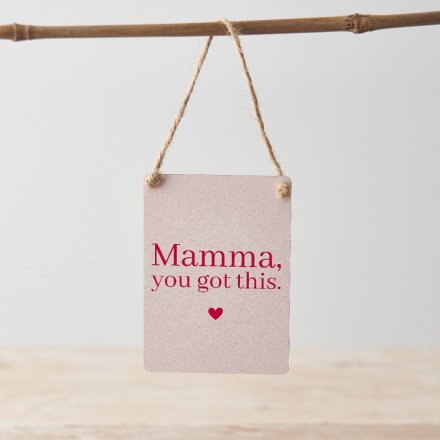 Mini Metal Hanging Sign - 'Mamma'