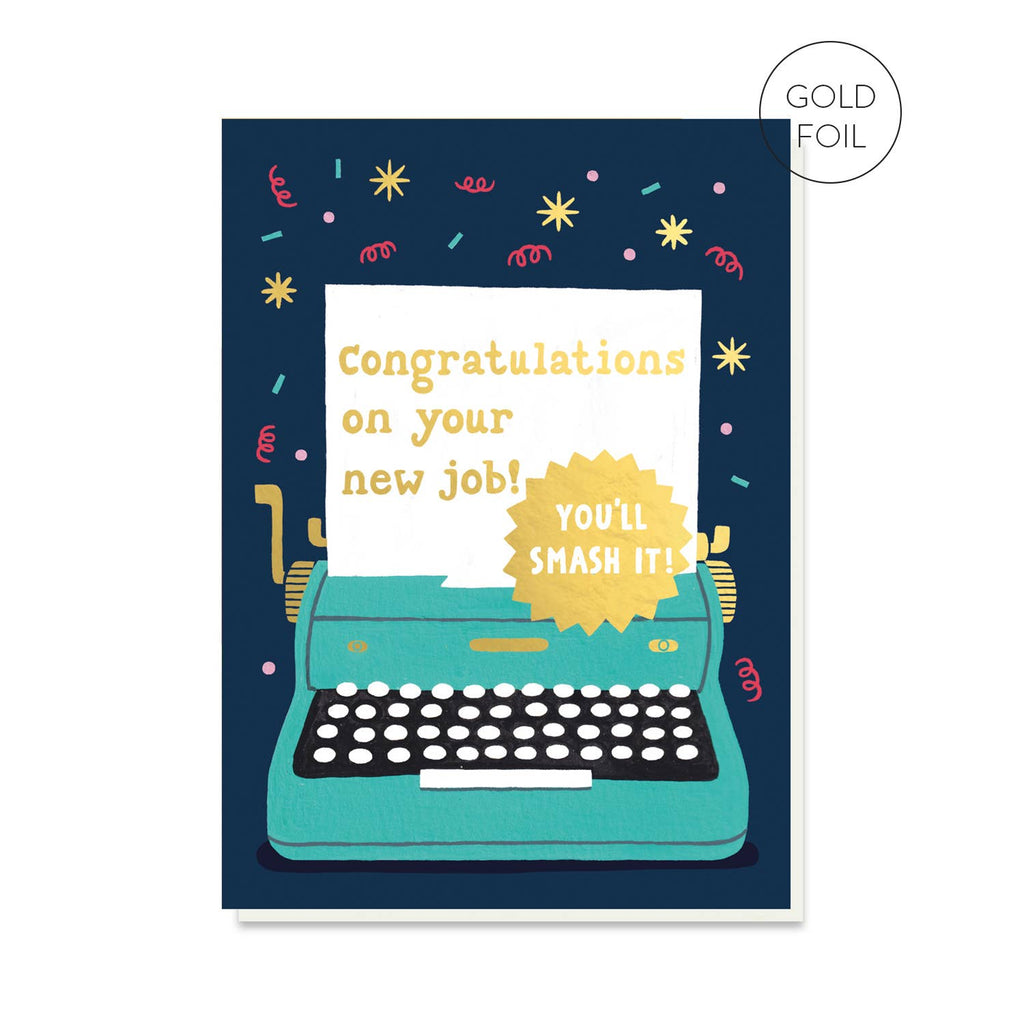 Stormy Knight Smashing New Job Card Gold Foil Congratulation Card