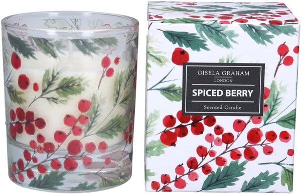 Gisela Graham Spiced Red Berry Scented Boxed Candle