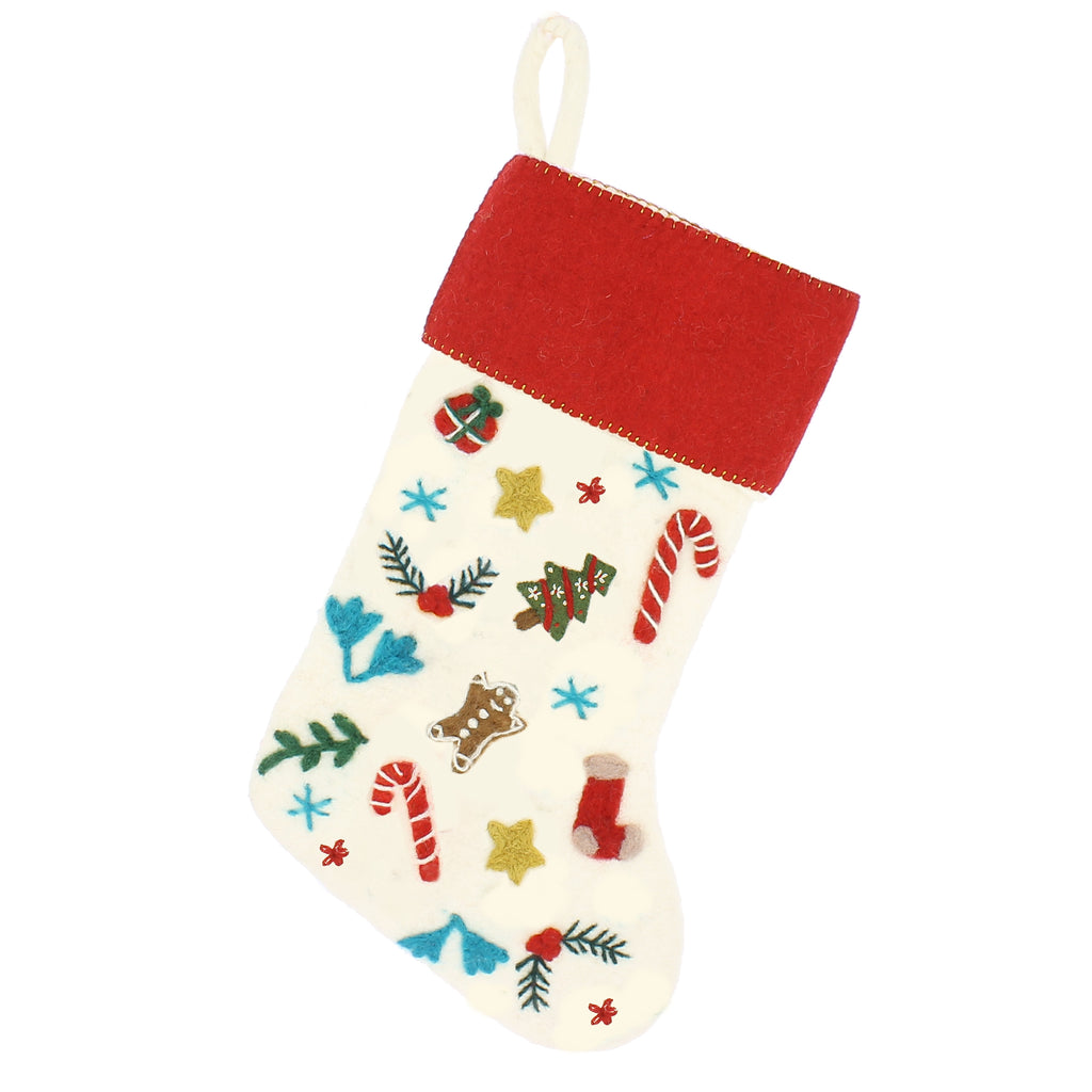 Fiona Walker Christmas Stocking - Cream