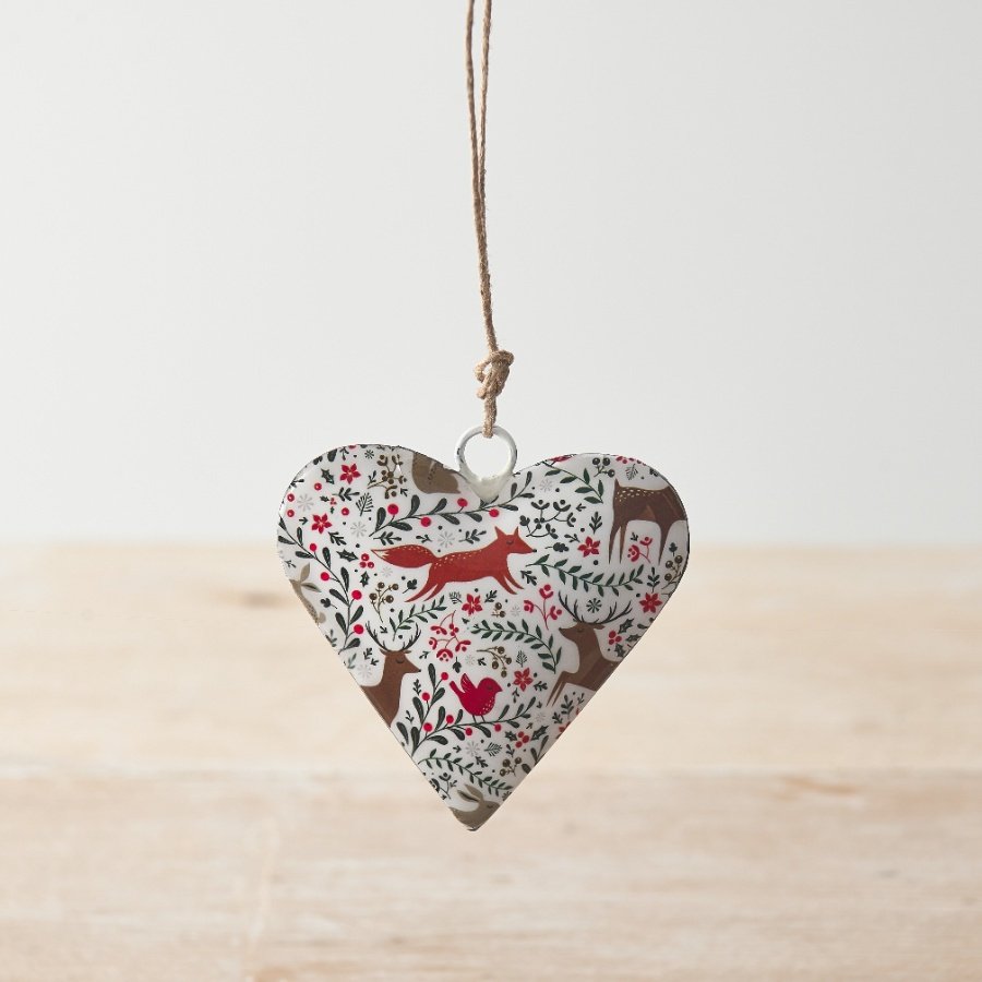 Portland Living Woodland Animal Heart Hanger, 8cm
